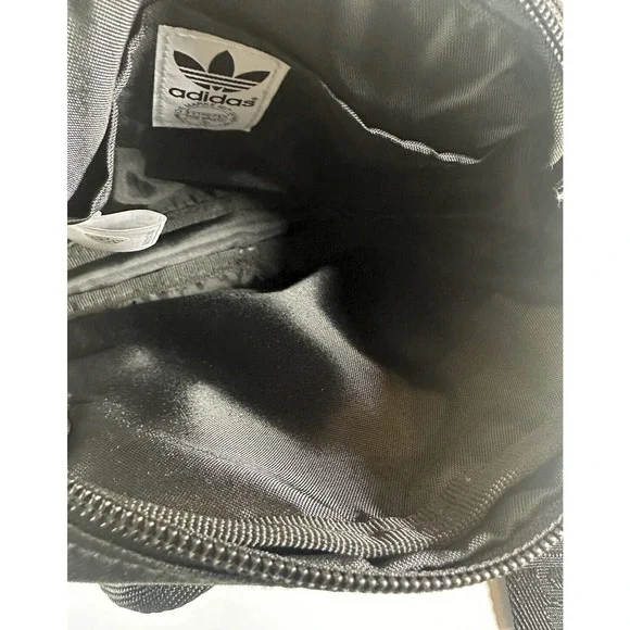 Adidas Large Festival Crossbody Bag Black Gold Trefoil Emblem Adjustable Unisex - Picture 5 of 11
